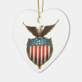  patriottisme, Proud Eagle over Amerikaanse vlag Keramisch Ornament (Links)