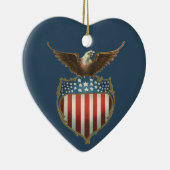  patriottisme, Proud Eagle over Amerikaanse vlag Keramisch Ornament (Rechts)