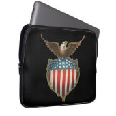  patriottisme, Proud Eagle over Amerikaanse vlag Laptop Sleeve (Voorkant Rechts)