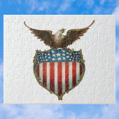  patriottisme, Proud Eagle over Amerikaanse vlag Legpuzzel