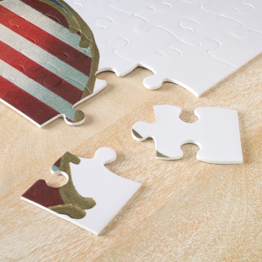  patriottisme, Proud Eagle over Amerikaanse vlag Legpuzzel (Zijkant)