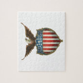  patriottisme, Proud Eagle over Amerikaanse vlag Legpuzzel (Verticaal)