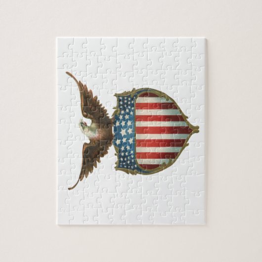  patriottisme, Proud Eagle over Amerikaanse vlag Legpuzzel (Verticaal)