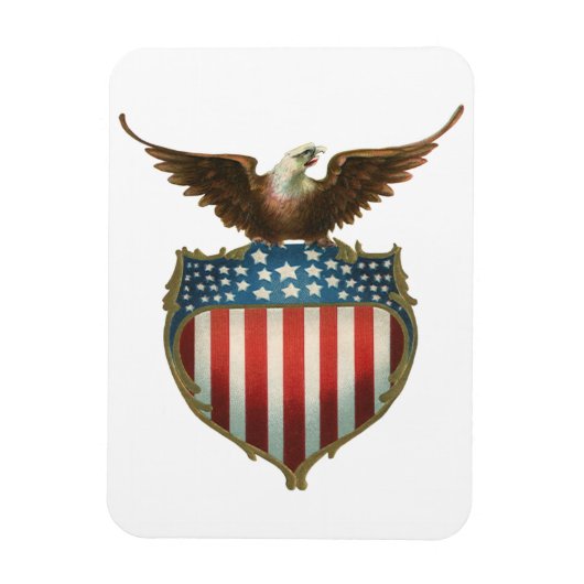 patriottisme, Proud Eagle over Amerikaanse vlag Magneet (Verticaal)