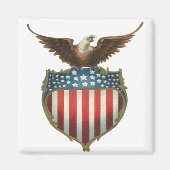  patriottisme, Proud Eagle over Amerikaanse vlag Magneet (Voorkant)