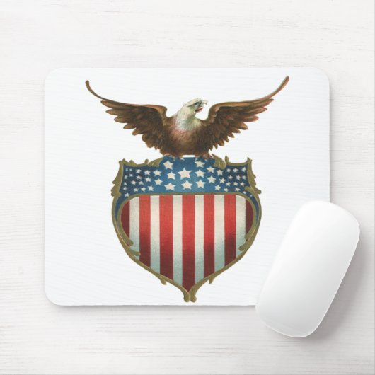  patriottisme, Proud Eagle over Amerikaanse vlag Muismat (Met muis)