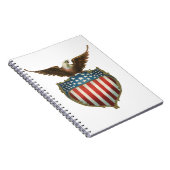  patriottisme, Proud Eagle over Amerikaanse vlag Notitieboek (Rechterzijde)