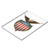  patriottisme, Proud Eagle over Amerikaanse vlag Notitieboek (Linkerzijde)
