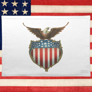  patriottisme, Proud Eagle over Amerikaanse vlag Placemat