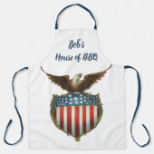  patriottisme, Proud Eagle over Amerikaanse vlag Schort (Voorkant)