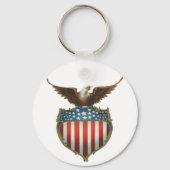 patriottisme, Proud Eagle over Amerikaanse vlag Sleutelhanger (Achterkant)
