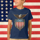  patriottisme, Proud Eagle over Amerikaanse vlag T-shirt