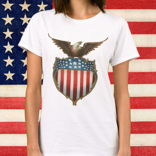  patriottisme, Proud Eagle over Amerikaanse vlag T-shirt