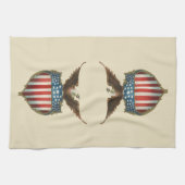  patriottisme, Proud Eagle over Amerikaanse vlag Theedoek (Horizontaal)