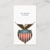  patriottisme, Proud Eagle over Amerikaanse vlag Visitekaartje (Achterkant)