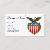  patriottisme, Proud Eagle over Amerikaanse vlag Visitekaartje (Voorkant)