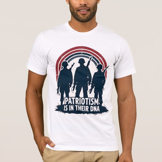 Patriottisme zit in zijn DNA T-shirt (Voorkant)