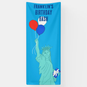 Patriottistische Cartoon Standbeeld van de Vrijhei Spandoek