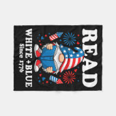 Patriottistische Kabouter Leest Vuurwerk Leest Wit Fleece Deken (Voorkant (Horizontaal))