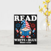 Patriottistische Kabouter Leest Vuurwerk Leest Wit Kaart (Gele Bloem)