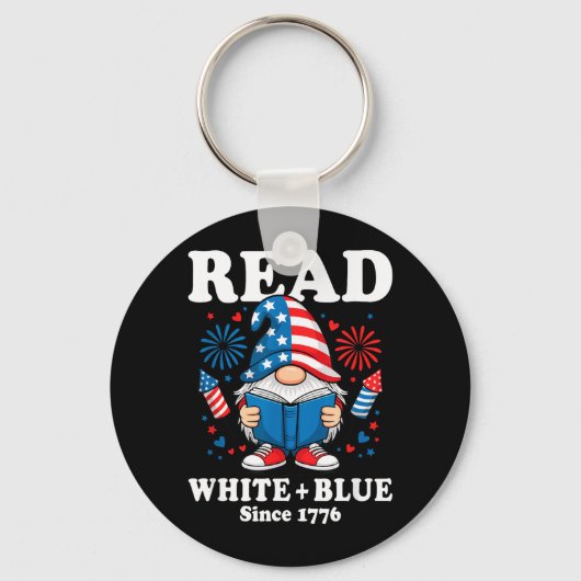 Patriottistische Kabouter Leest Vuurwerk Leest Wit Sleutelhanger (Voorkant)