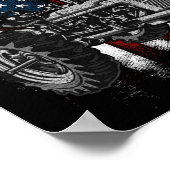 Patriottractor Amerikaanse Vlag Tractor Boerderij Poster (Hoek)