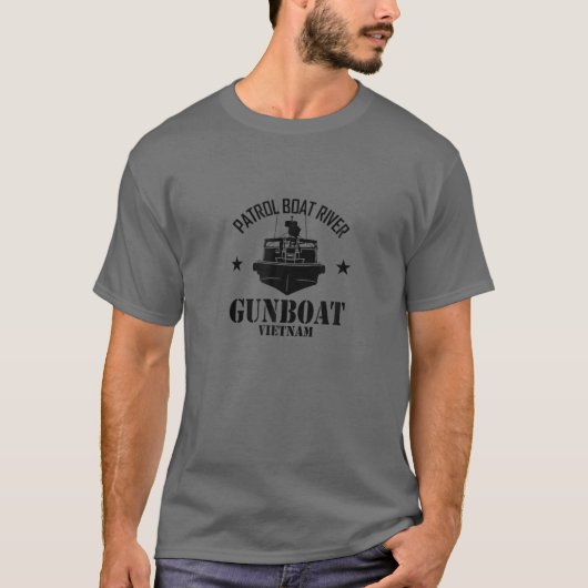 Patrol Boat PBR Gunboat Vietnam subdued Vete T-shirt (Voorkant)