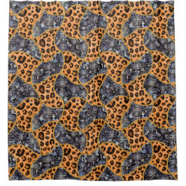 Patrón animal print con leopardo douchegordijn