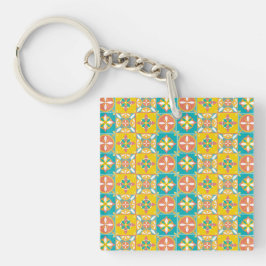 Patrón azulejo de colores alegres sleutelhanger