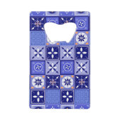 Patrón azulejo violeta creditkaart flessenopener (Voorkant)