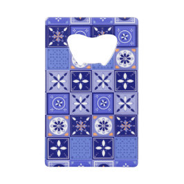 Patrón azulejo violeta creditkaart flessenopener