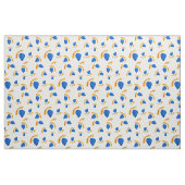 Patrón boho  pintado a mano amarillo y azul stof (Fat Quarter)