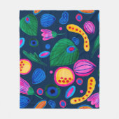 Patrón boho pintado a mano azul navy fleece deken (Voorkant)