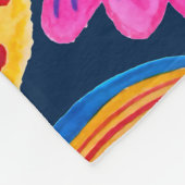 Patrón boho pintado a mano azul navy fleece deken (Hoek)