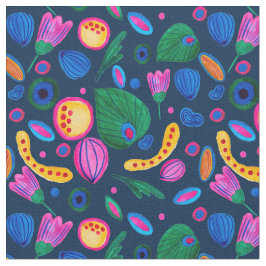 Patrón boho pintado a mano azul navy stof