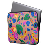 Patrón boho pintado a mano terracota laptop sleeve (Voorkant Links)
