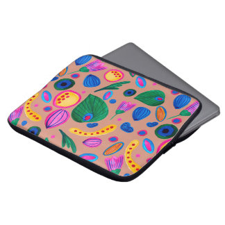 Patrón boho pintado a mano terracota laptop sleeve