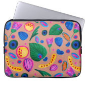 Patrón boho pintado a mano terracota laptop sleeve (Voorkant)