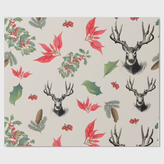 Patrón botánico de Navidad Cadeaupapier (Vlak)