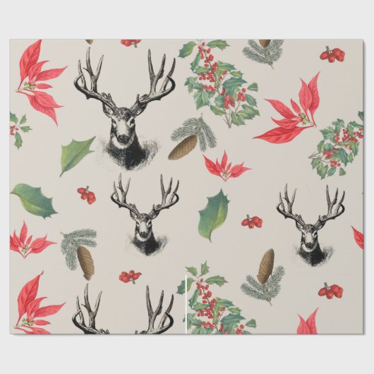 Patrón botánico de Navidad Cadeaupapier (Zoom)