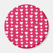 Patrón Corazones blancos del día de San Valentín Magneet (Voorkant)