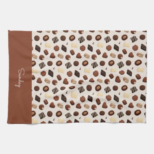 Patrón de caramelos de chocolate theedoek (Horizontaal)