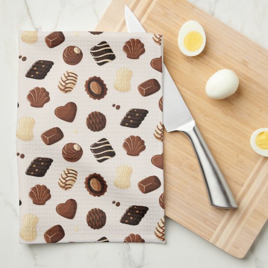 Patrón de caramelos de chocolate theedoek (Quarter Fold)