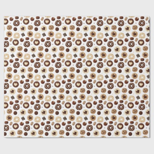 Patrón de dulces de chocolate cadeaupapier (Vlak)