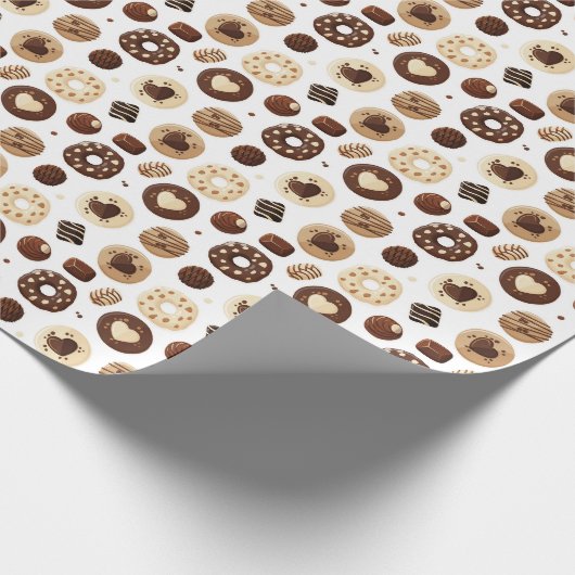 Patrón de dulces de chocolate cadeaupapier (Hoek)