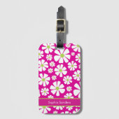 Patron de Flores Blancas Primaveral Bagagelabel (Voorkant (verticaal))