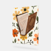 patron de flores y libros groovy acryl bord (Hoek)