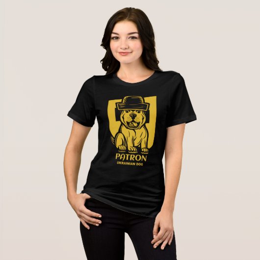 Patron de Oekraïense hond - Bold Graphic Women's Tri-Blend Shirt (Voorkant volledig)