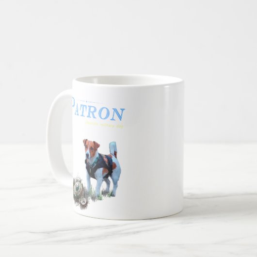 Patron de Oekraïense Pyrotechnicus Dog Koffiemok (Voorkant links)