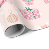Patrón de Regalos Navideños en Rosa y Verde Pastel Cadeaupapier (Rol Hoek)